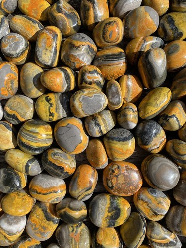 Bumblebee jasper tumblestone - bumblebee,