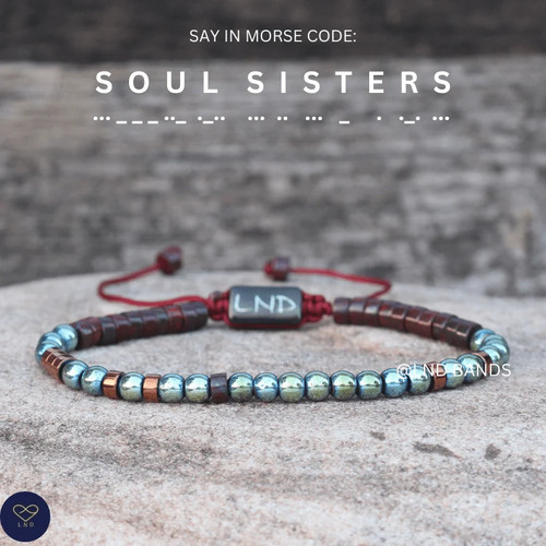 Bracciale perline codice morse - bracciale,